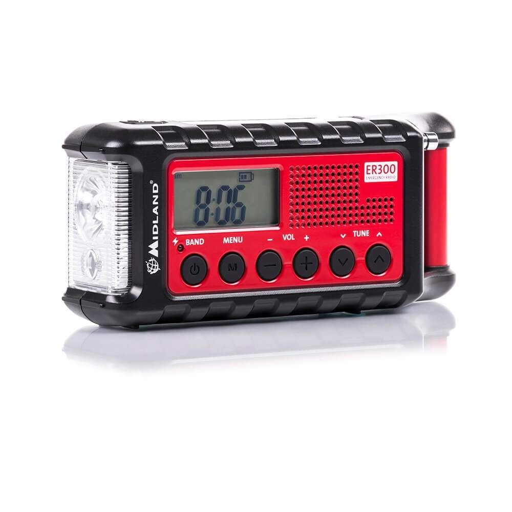MIDLAND Emergency Radio Power Bank ER300 Rød Sort