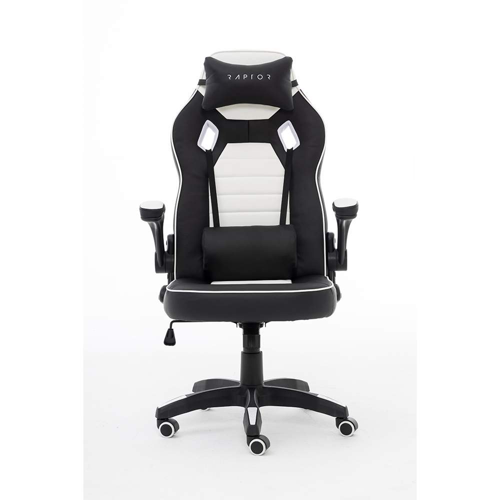 RAPTOR Gaming Chair GS-50 fuld størrelse, PU+skum, sort/hvid