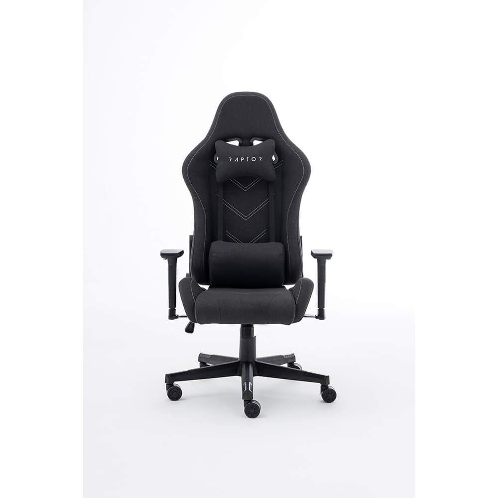 RAPTOR Gaming Chair GS-100 fuld størrelse, blødt stof, mørkegrå