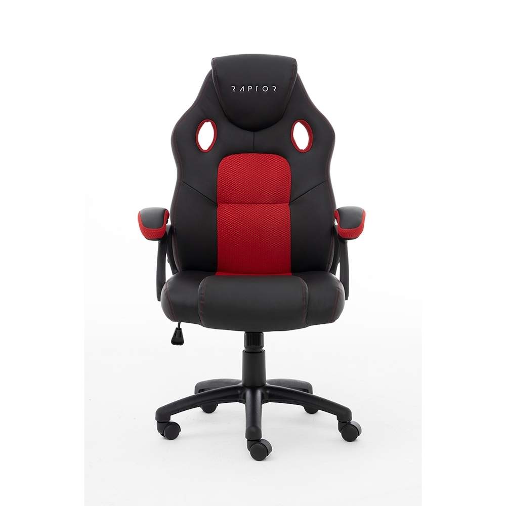 RAPTOR Gaming Chair GS-40 Compact, PU+stof, Sort/Rød