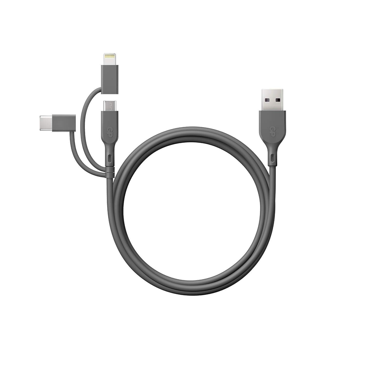 GP-kabel USB-A til USB-C 3-i-1 Micro-USB + Lightning CY1N 1m