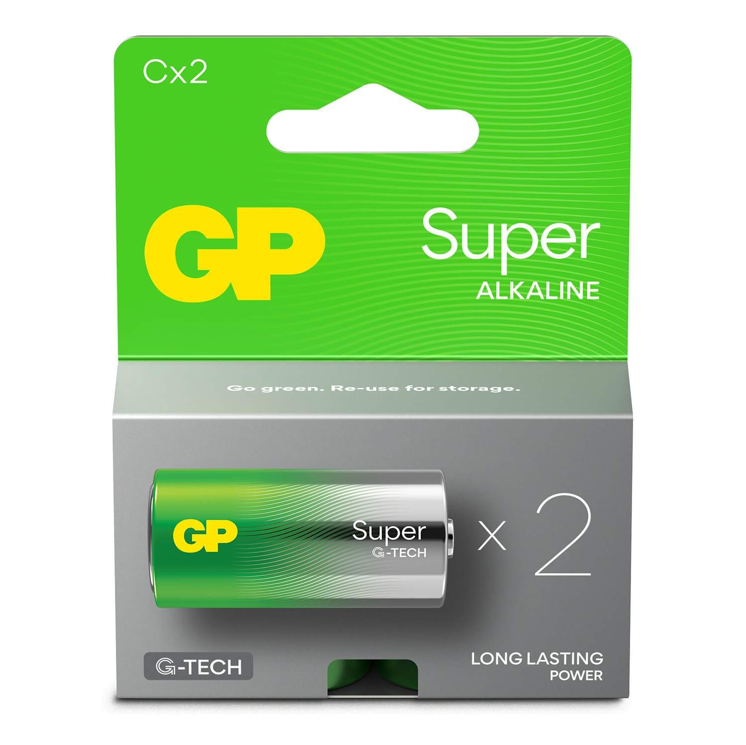 GP Super Alkaline Batteri C LR14 2-pak