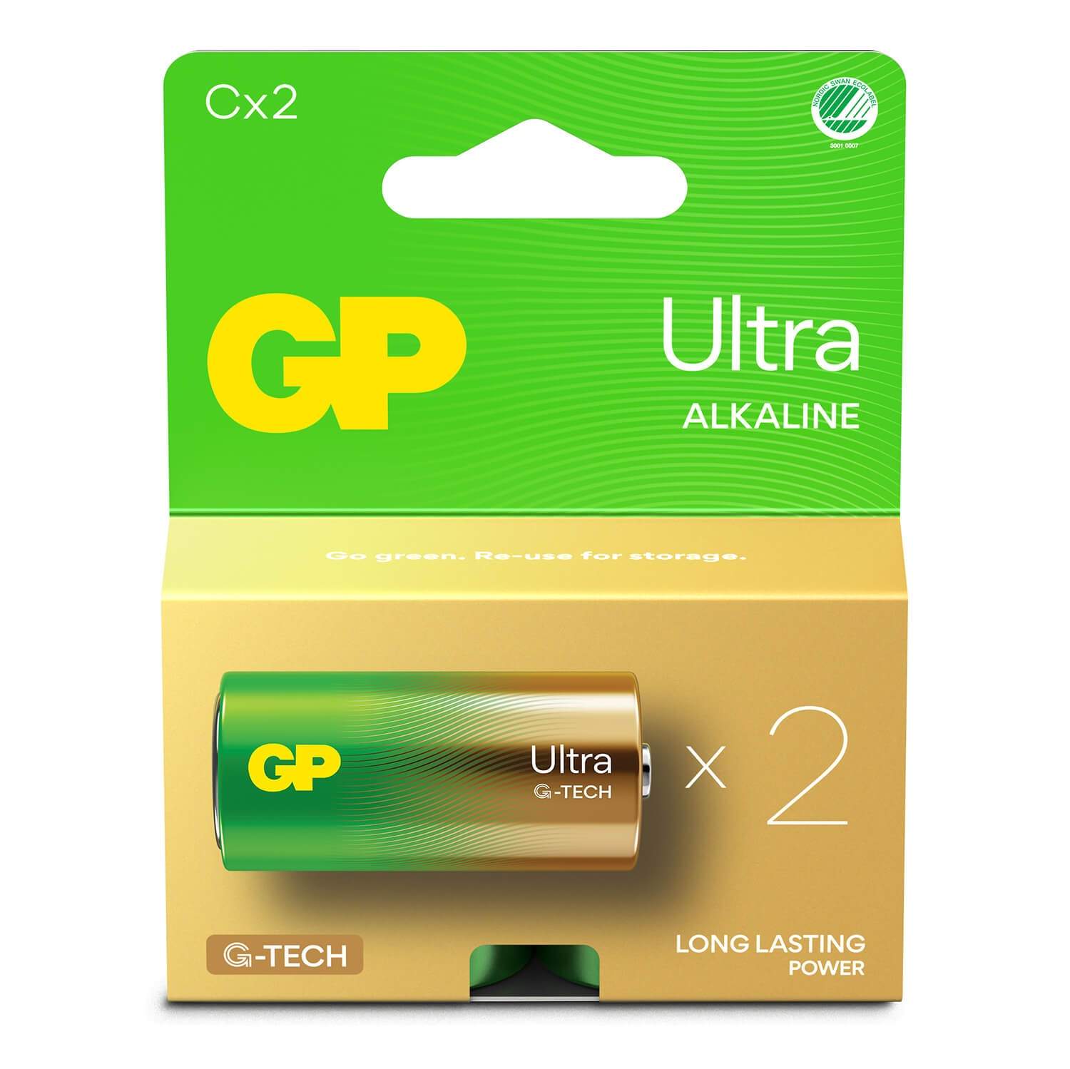 GP Ultra Alkaline Batteri C LR14 2-pak