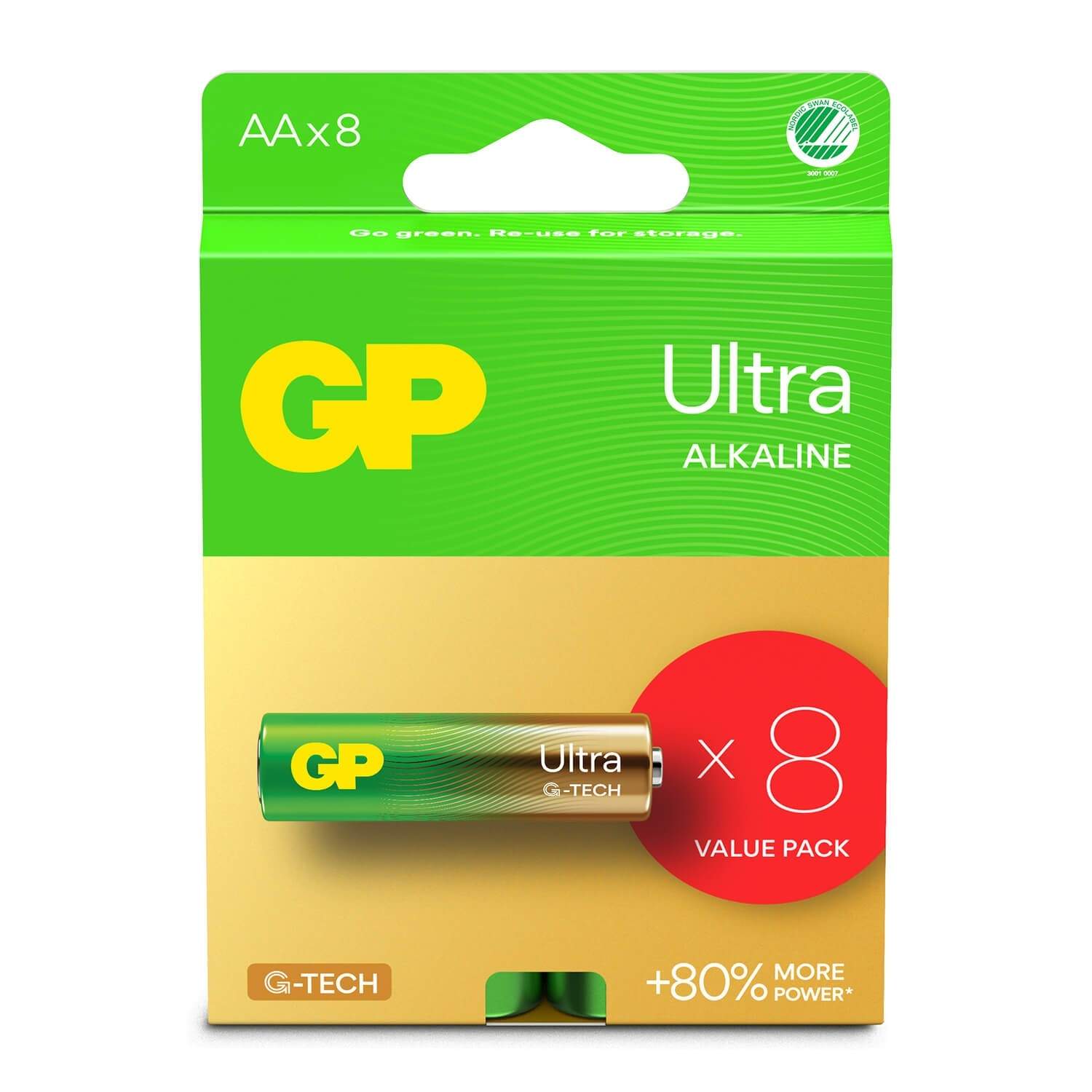 GP Ultra Alkaline Batteri AA LR6 8-pak