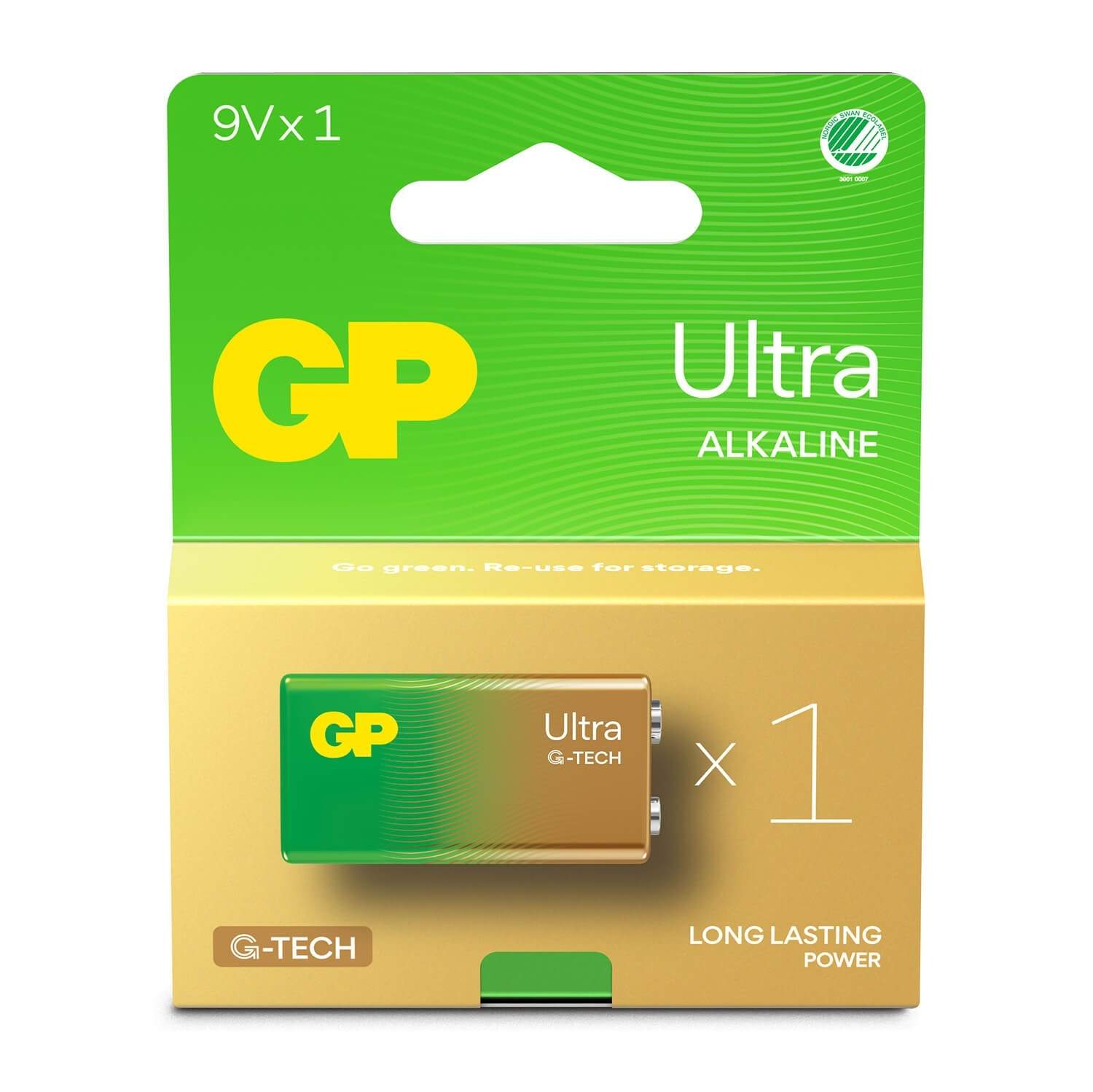 GP Ultra Alkaline Batteri 9V 1-pak