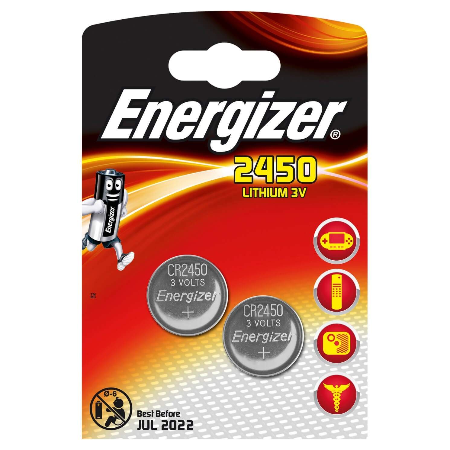 ENERGIZER Batteri CR2450 Lithium 2-pak