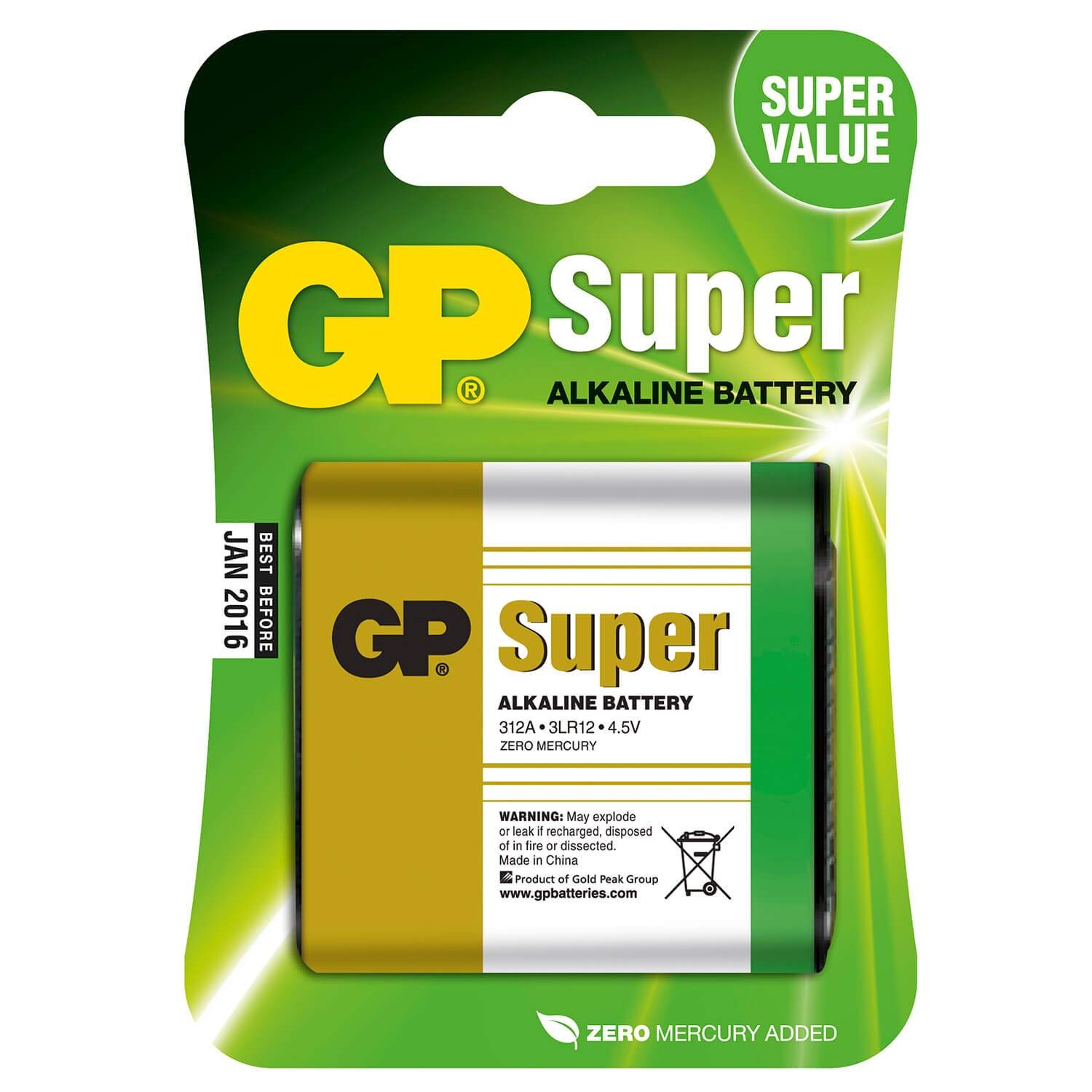 GP Alkaline batteri 3LR12/312A (4,5V) 1-pak