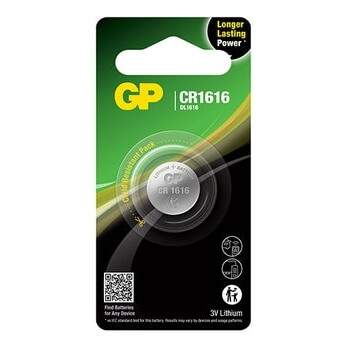GP Lithium Coin Cell CR1616 1 kpl