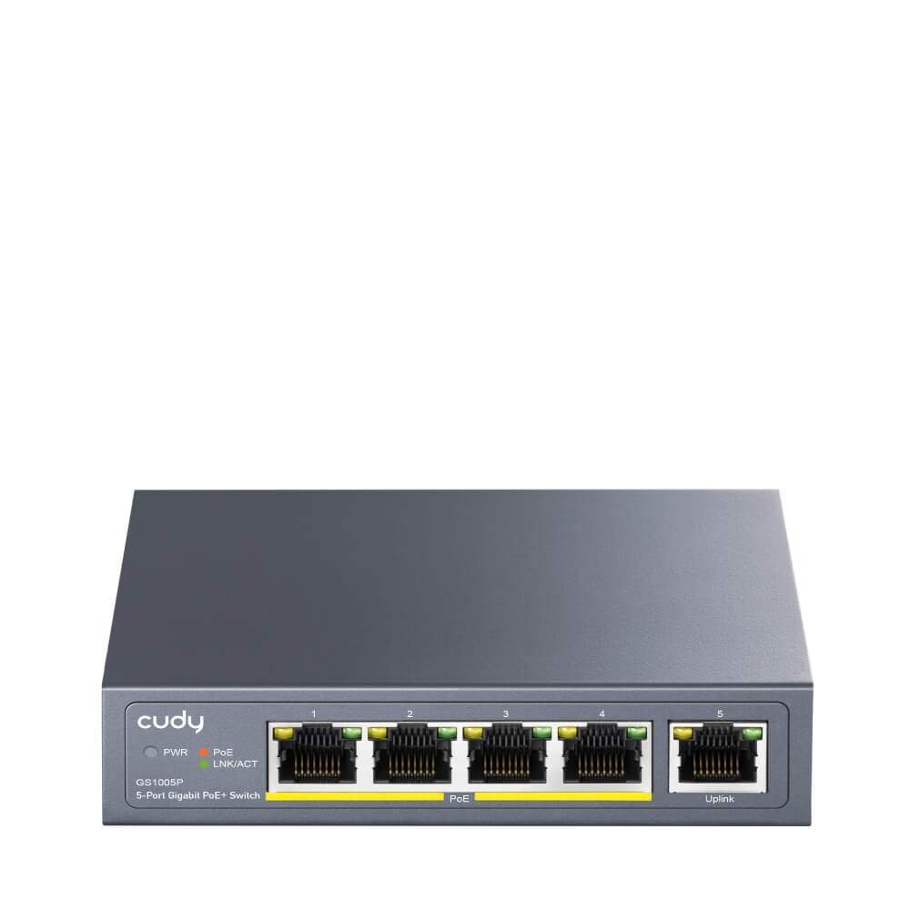 CUDY Switch GS1005P 5-ports Gigabit PoE+ 60W