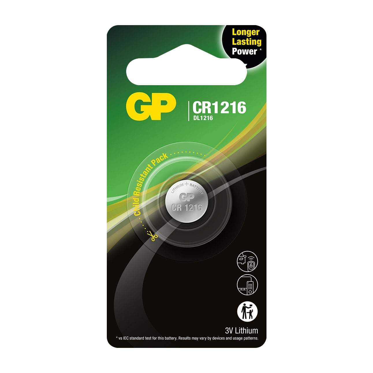 GP Lithium Coin Cell CR1216 1 kpl