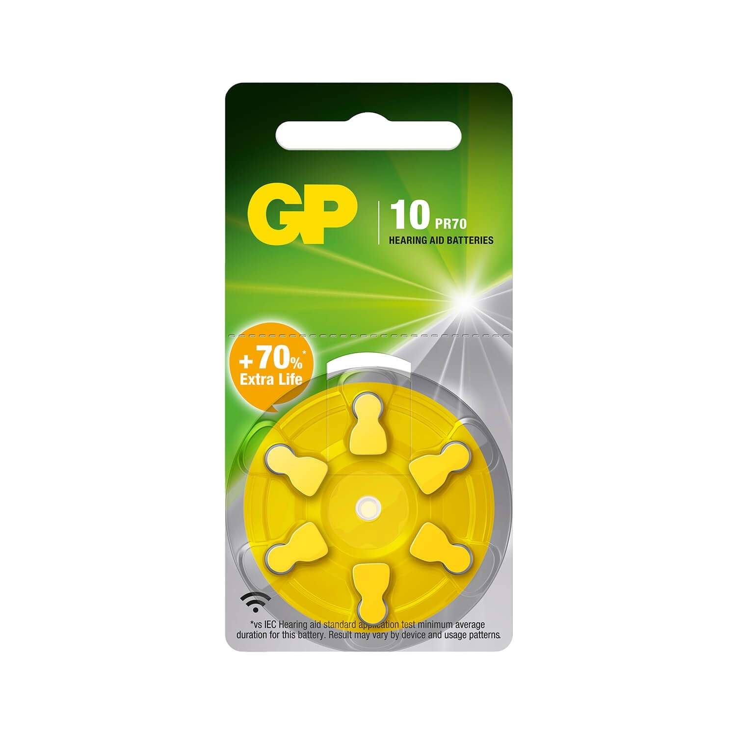GP Kuulolaitteen paristo ZA10/PR70 6 kpl