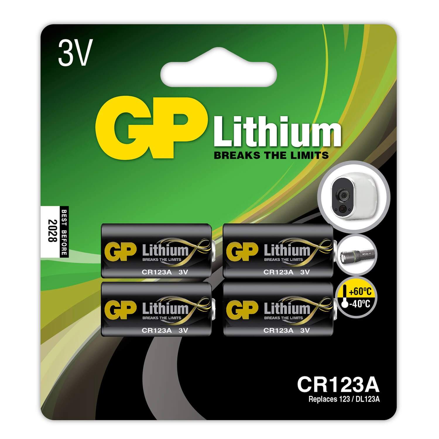 GP Lithium Pro Batteri 123A 4-pack | Hem & Hobby - Hem & Hushåll - Hemsäkerhet - Övervakningskameror | Pryloteket