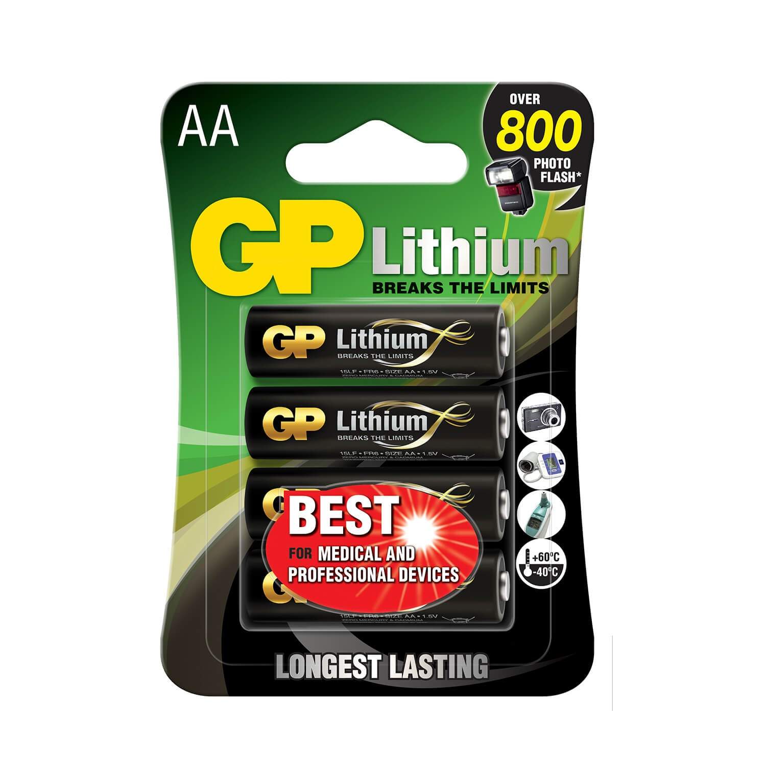 GP Lithium AA Batteri 1,5V 4-pak