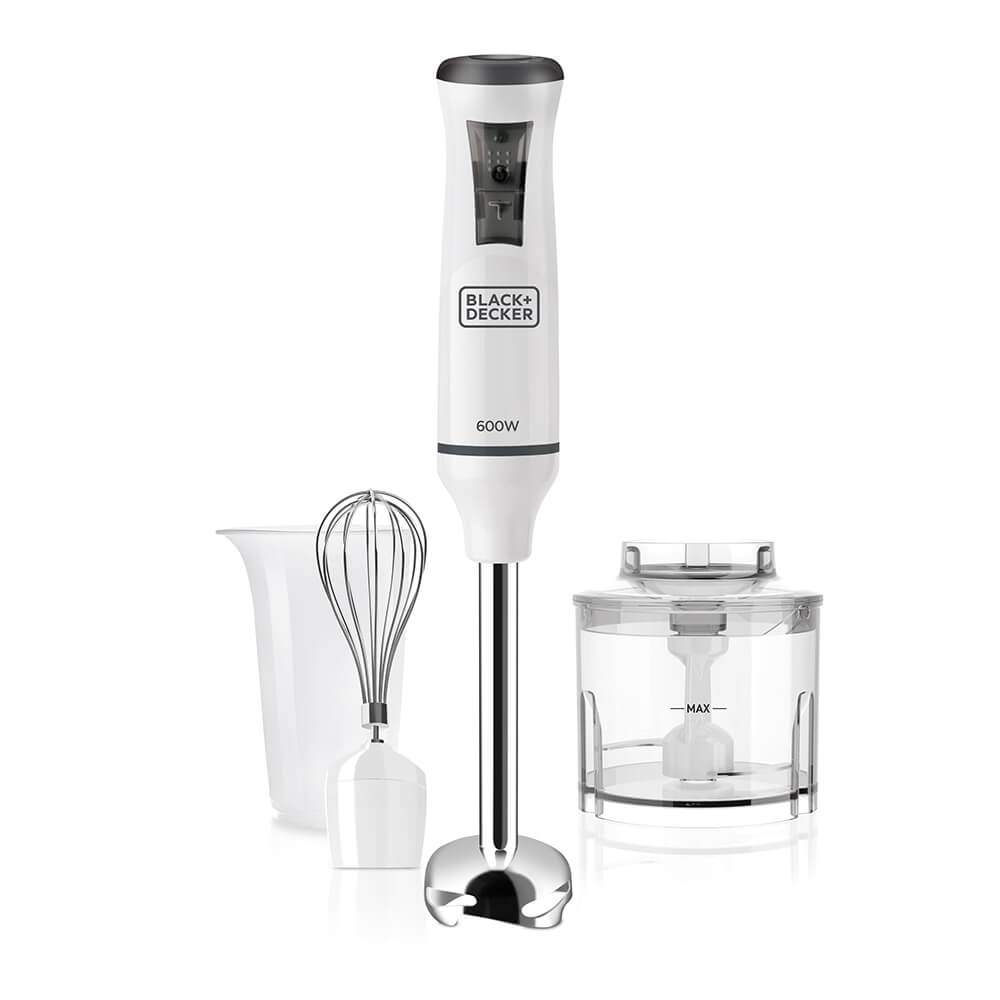 BLACK+DECKER Stavblender 600W Hvid Tilbehør