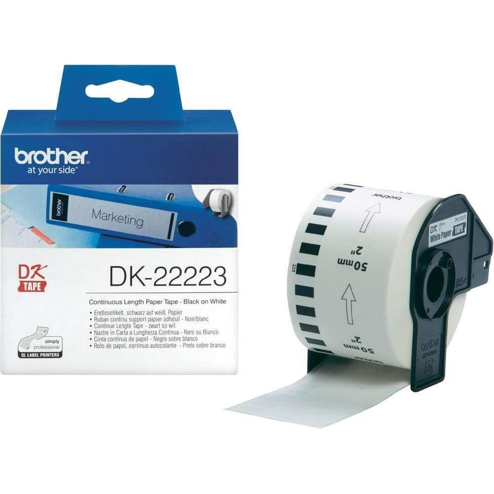 BROTHER Tape DK22223 50mm Black on White | Hem & Hobby | Pryloteket