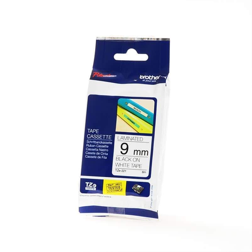 BROTHER Tape TZE-221 9mm Black on White | Hem & Hobby | Pryloteket