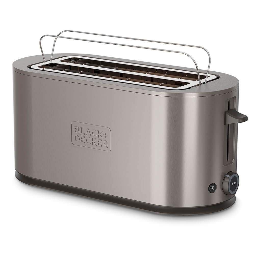BLACK+DECKER Brødrister 2 lang slids i rustfrit stål