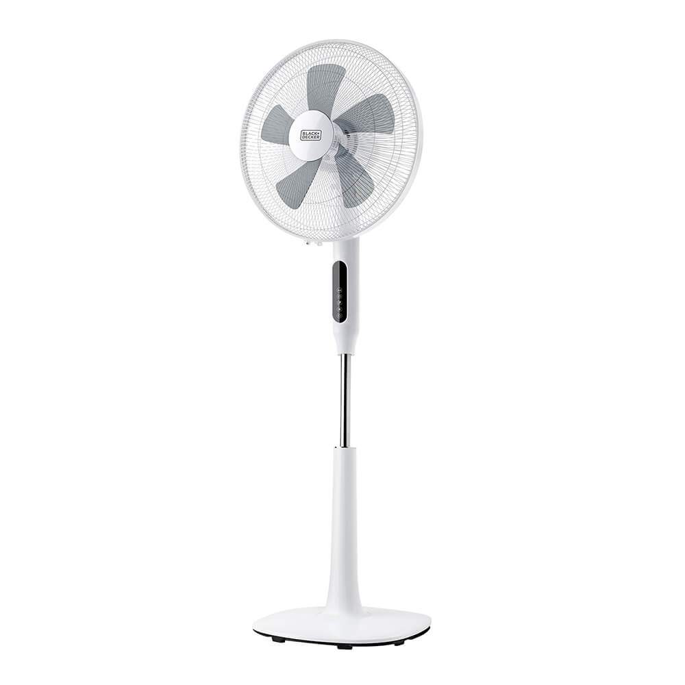 BLACK+DECKER Piedestal Fan LED 5 Blade Hvid
