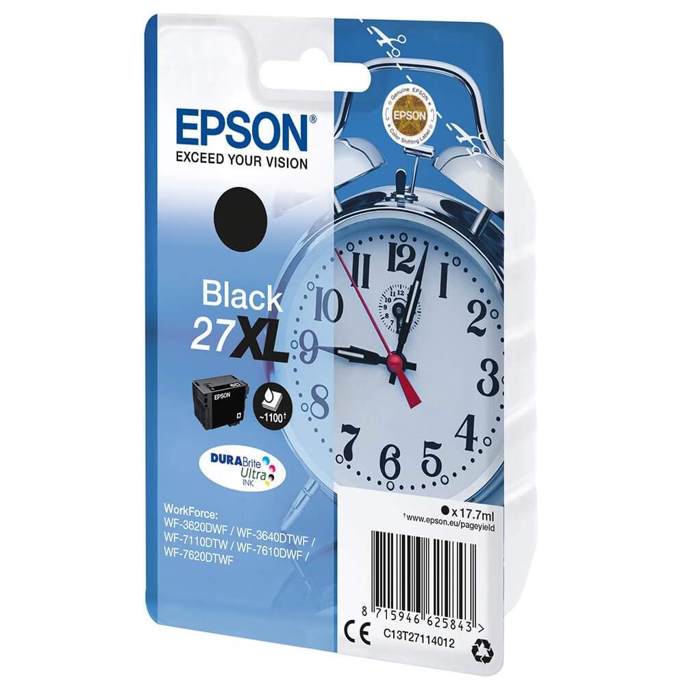 EPSON Ink C13T27114012 27XL sort vækkeur
