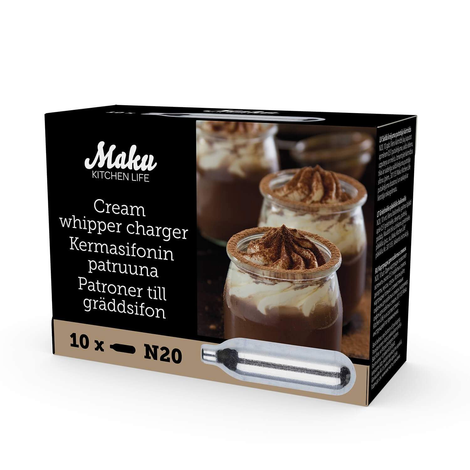 MAKU Cream Whipper Charger N20 10st | Elektronik - Speltillbehör - Nintendo - Nintendo Switch - Laddare | Pryloteket