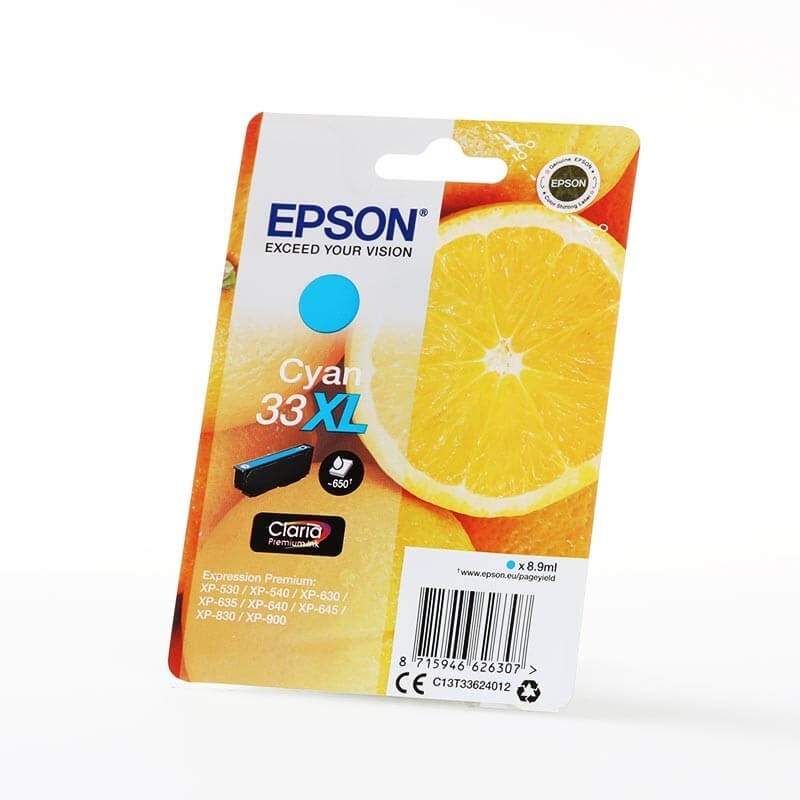 EPSON Ink C13T33624012 33XL Cyan Appelsiner