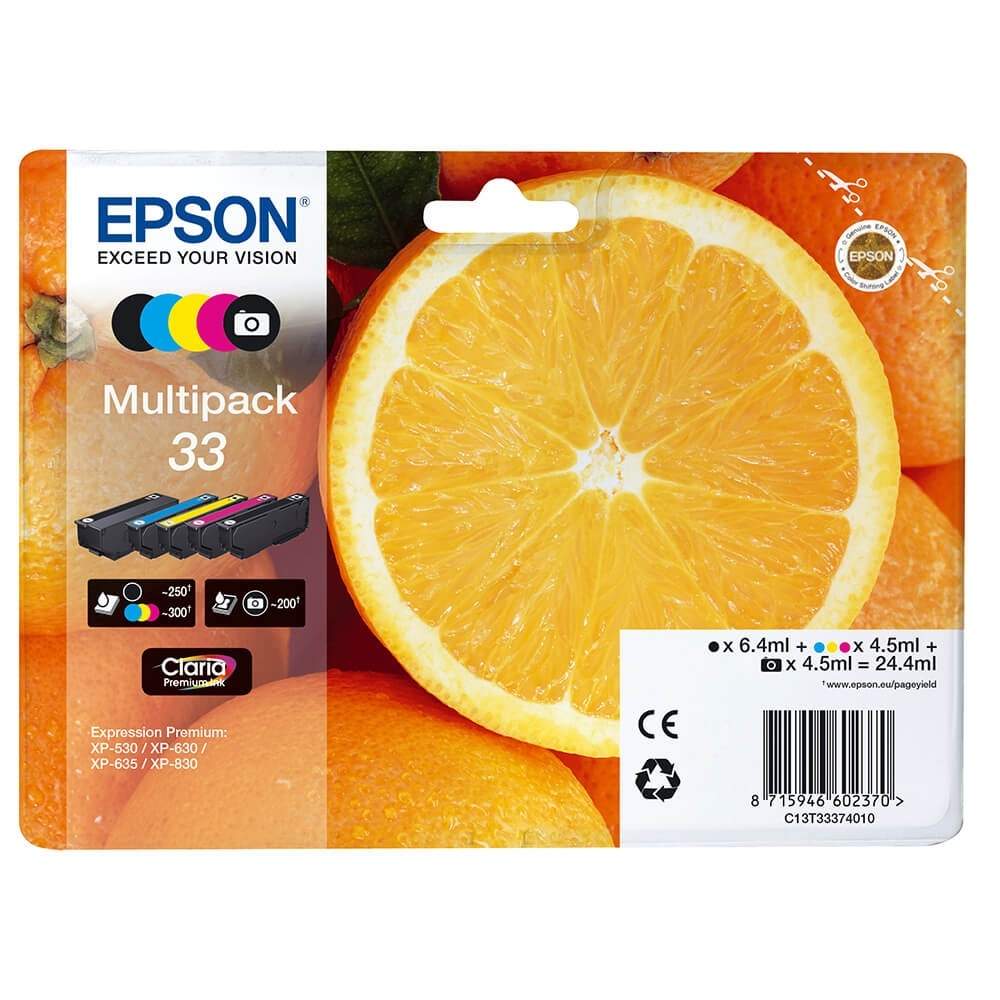 EPSON Ink C13T33374011 33 Multipack Appelsiner
