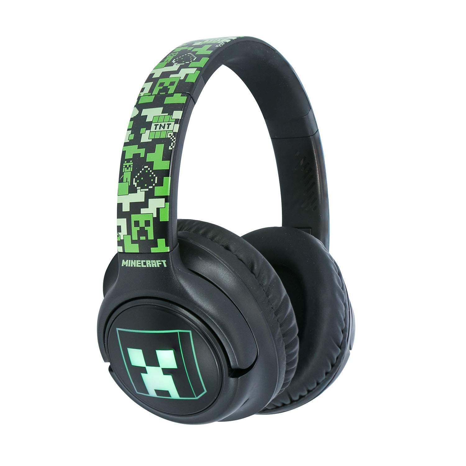 MINECRAFT Hovedtelefon Over-Ear Trådløs LED-lysdeling Aux