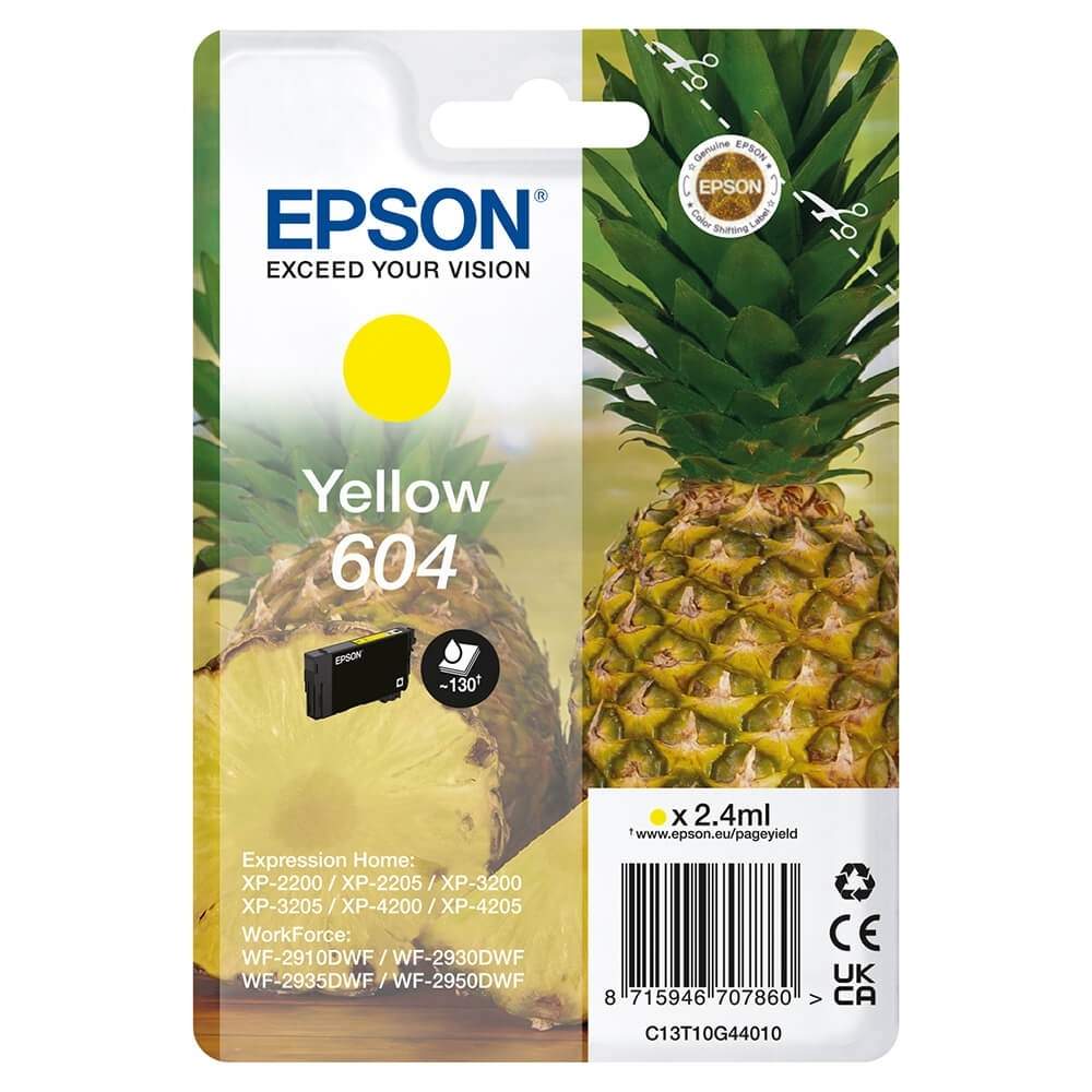 EPSON Ink C13T10G44010 604 Gul ananas