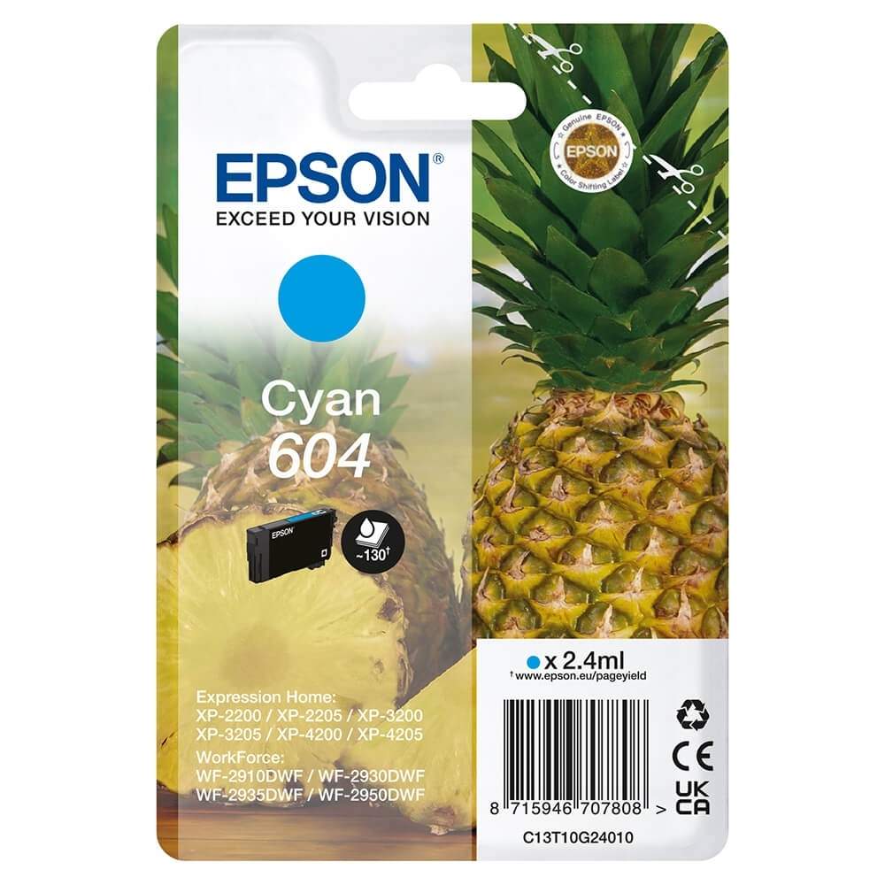 EPSON Ink C13T10G24010 604 Cyan Ananas