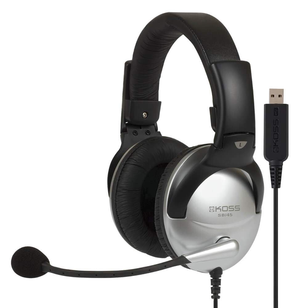 KOSS Headset SB45 USB On-Ear Sølv/Sort
