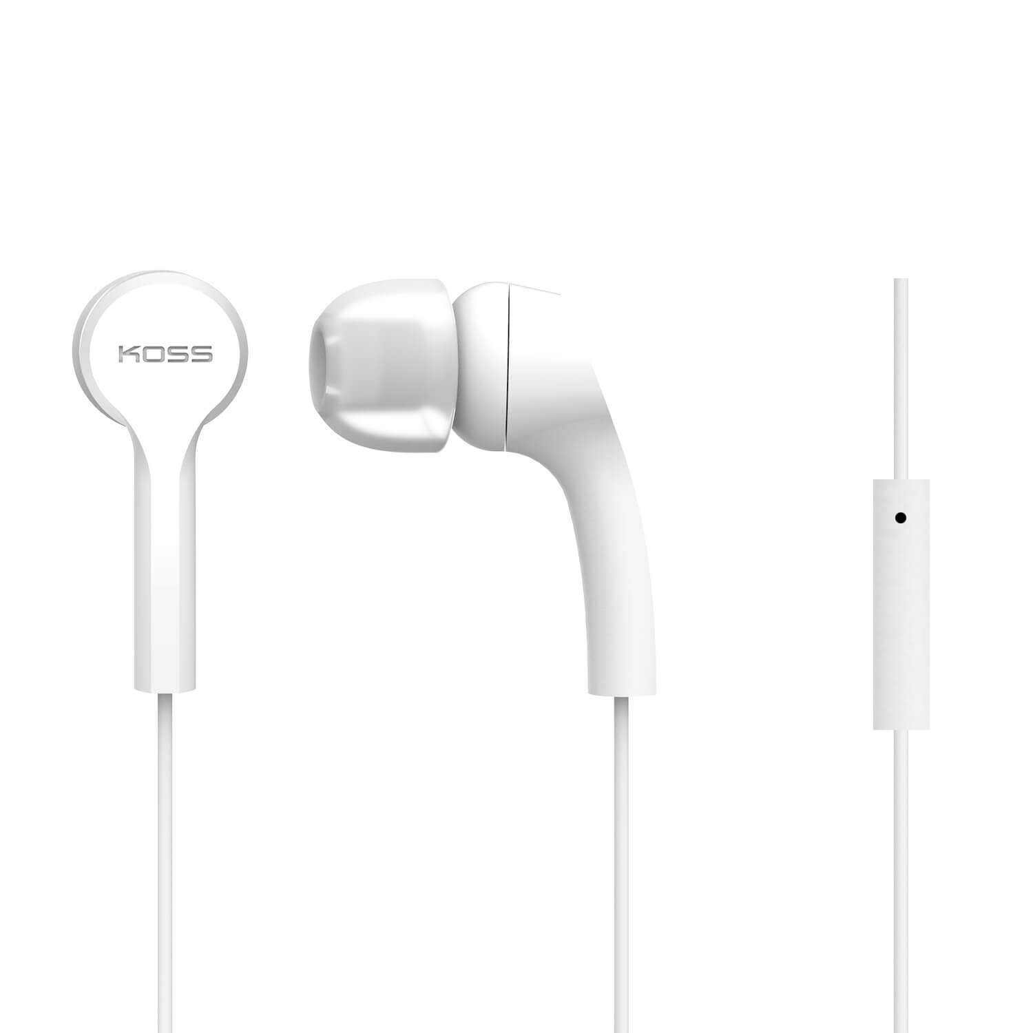 KOSS Hovedtelefon KEB9i In Ear Mic Hvid