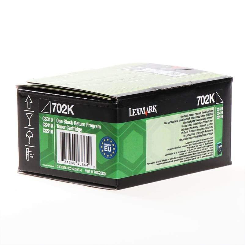 LEXMARK Toner 70C20K0 702 Sort retur