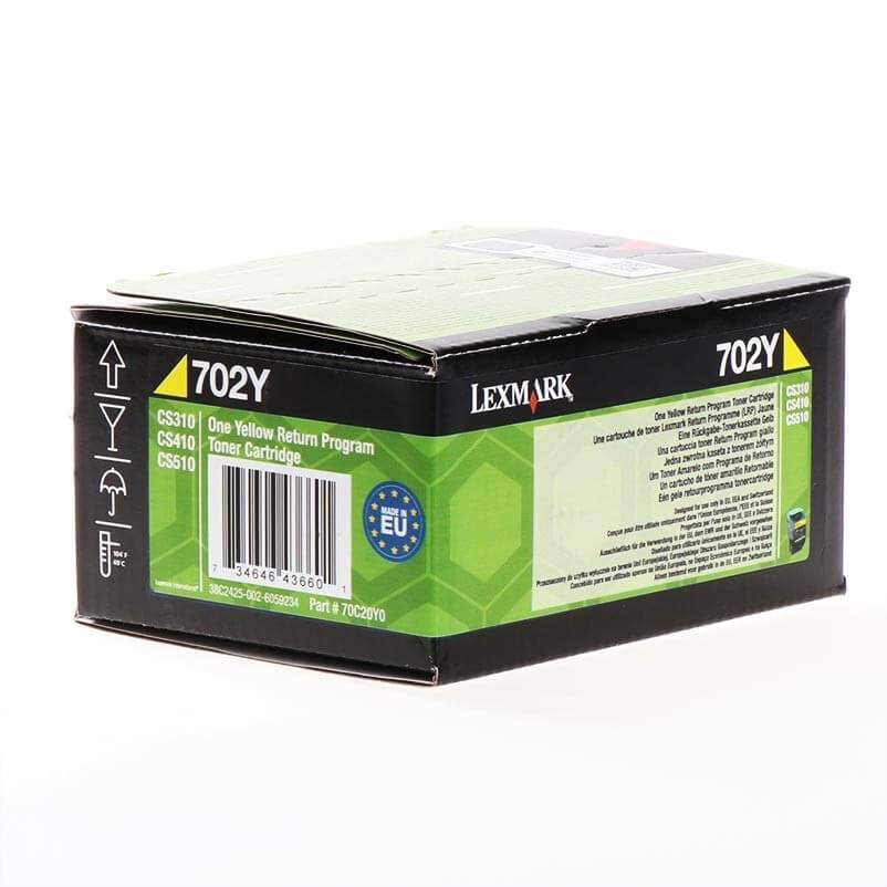 LEXMARK Toner 70C20Y0 702 Gul Retur