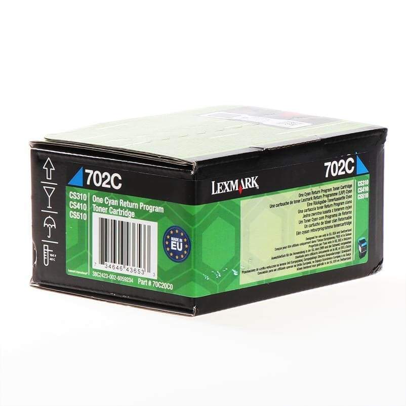 LEXMARK Toner 70C20C0 702 Cyan retur
