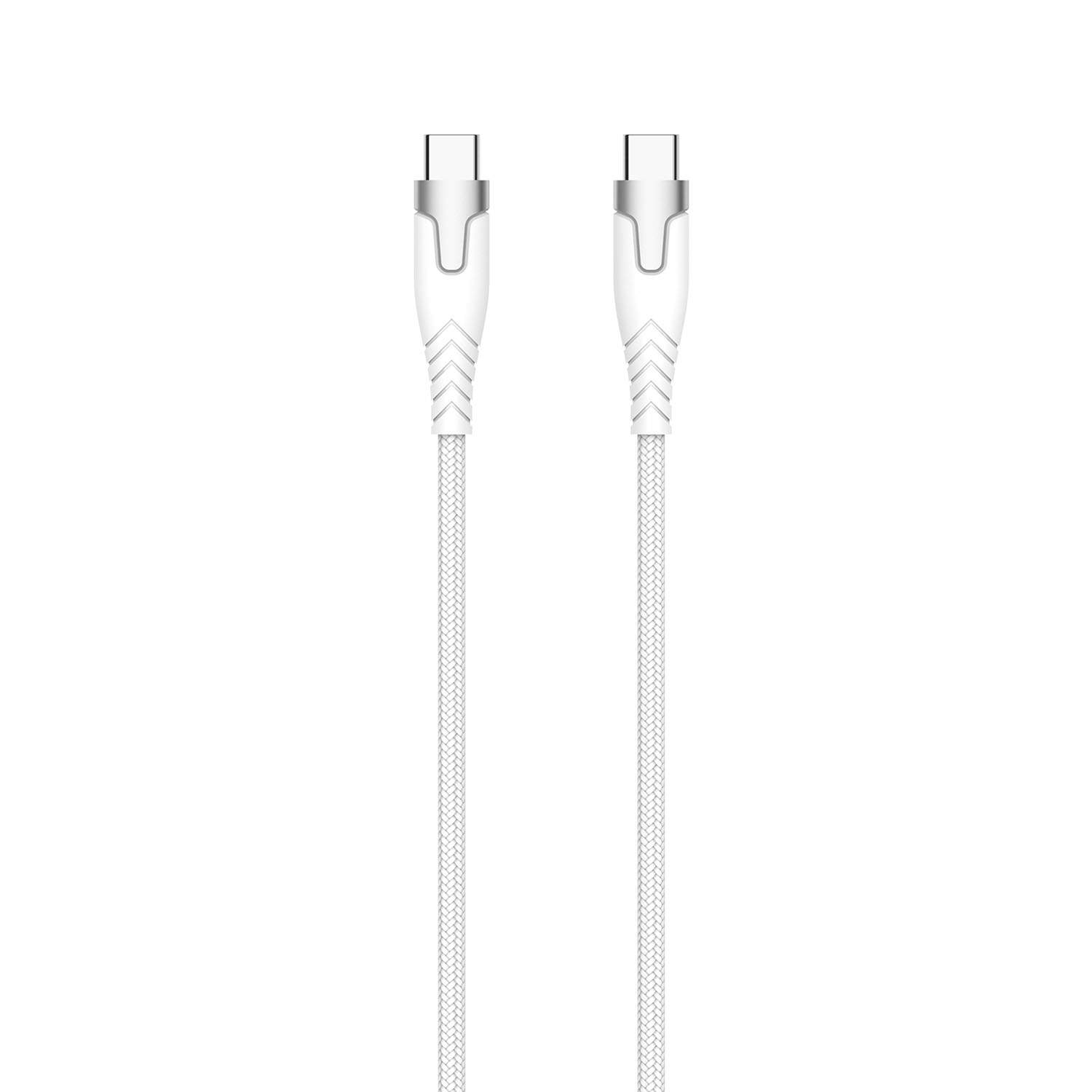 GEAR Kevlarkabel PRO USB-C till USB-C 2.0 1,5 m Kevlarkabel med metallhölje Vit | Elektronik - Kablar & Adaptrar - Adaptrar & Signalomvandlare - USB | Pryloteket
