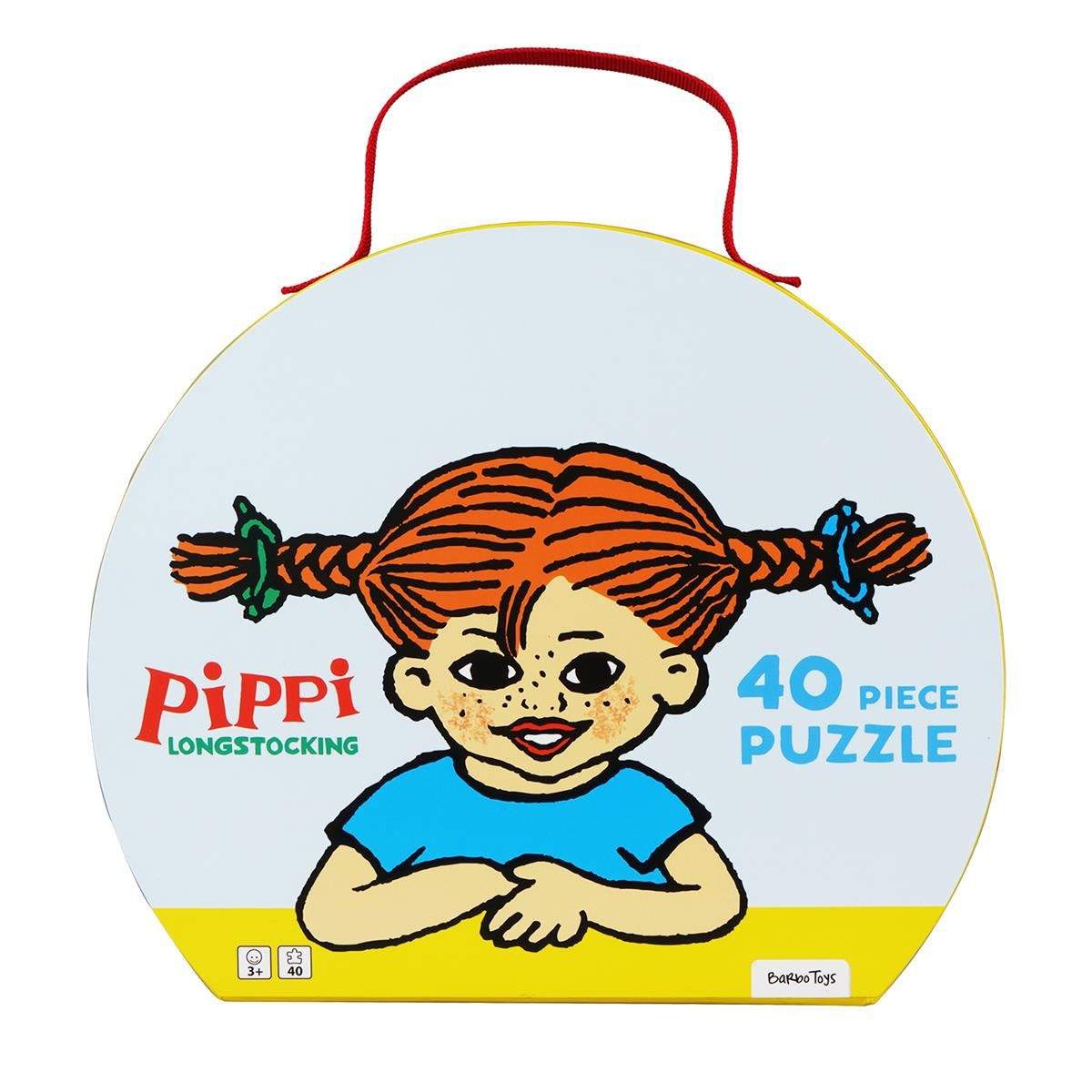Pippi Kuffert med puslespil 40 stk