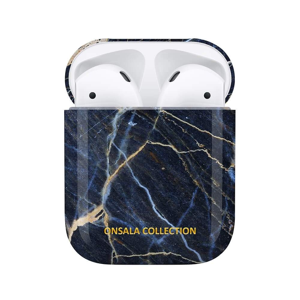 ONSALA COLLECTION Airpods etui 1. og 2. generation af sort Galaxy Marble
