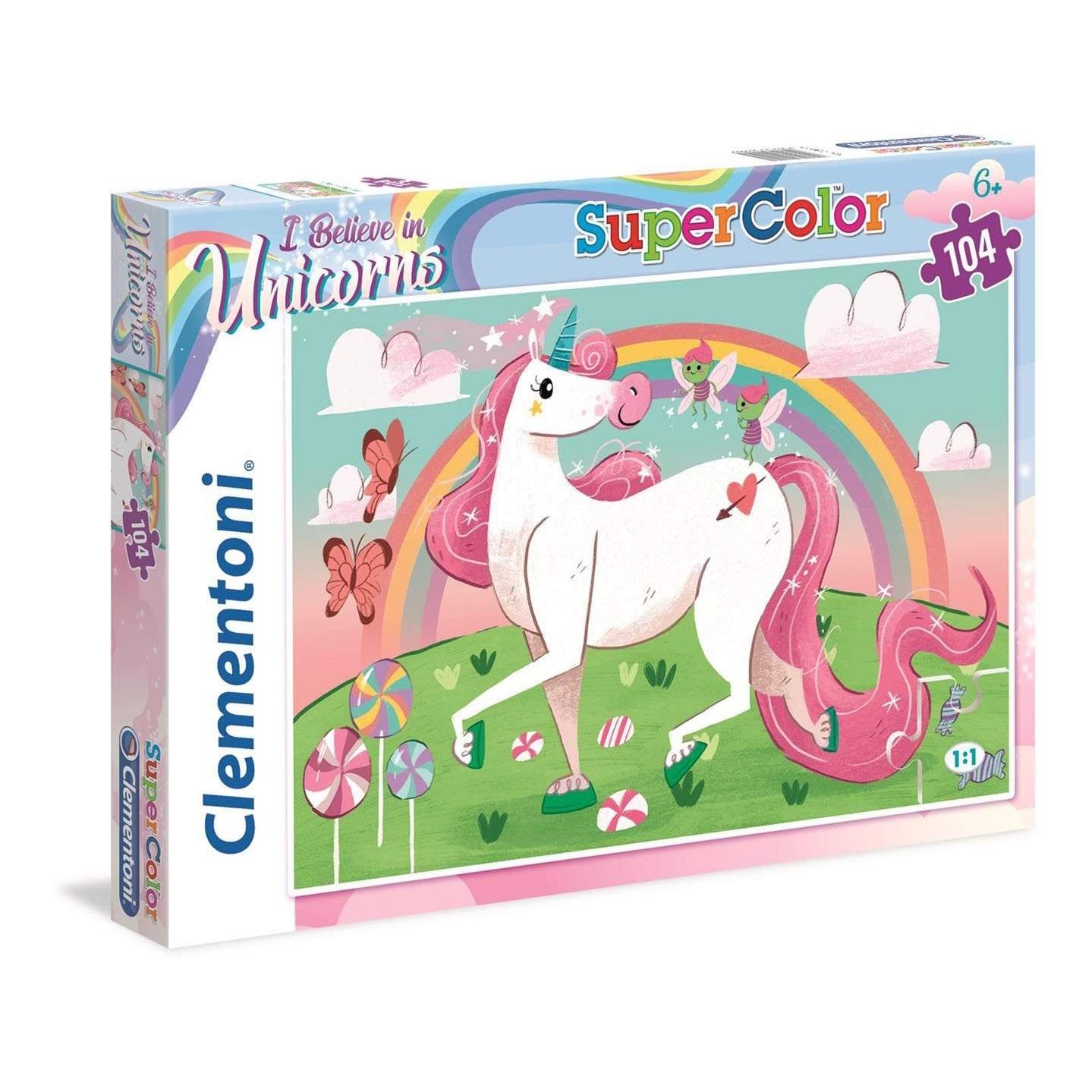 104 stk Puslespil Kids SuperColors Unicorn