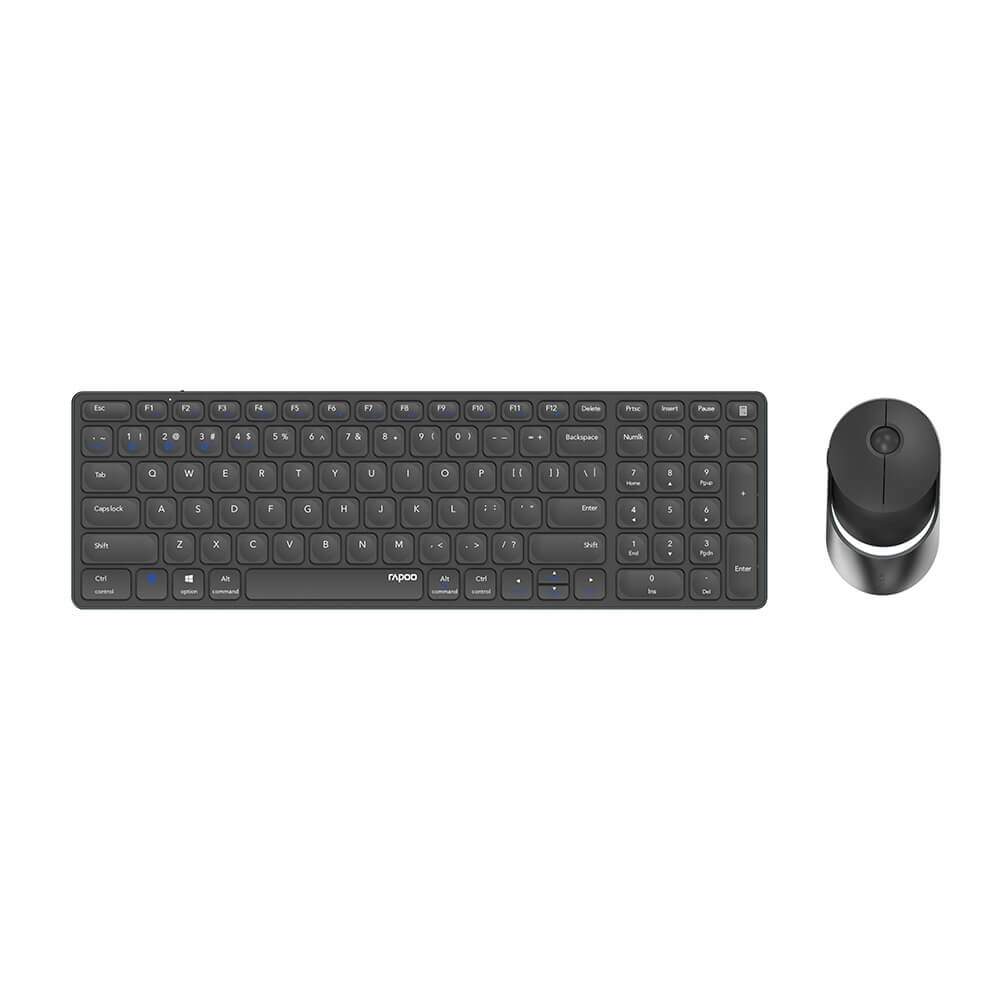 RAPOO Tastatur/Mus Sæt 9750M Trådløs Multi-Mode Mørkegrå