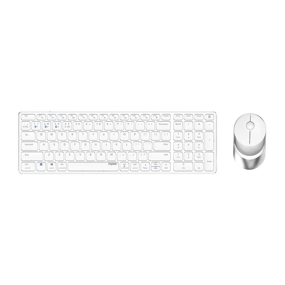 RAPOO Tastatur/Mus Sæt 9750M Trådløs Multi-Mode Hvid