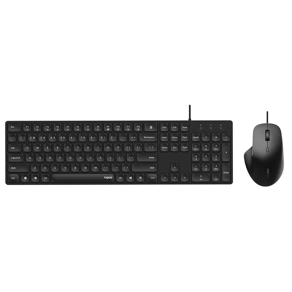 RAPOO tastatur/mus sæt NX8020 Kabelført USB Sort