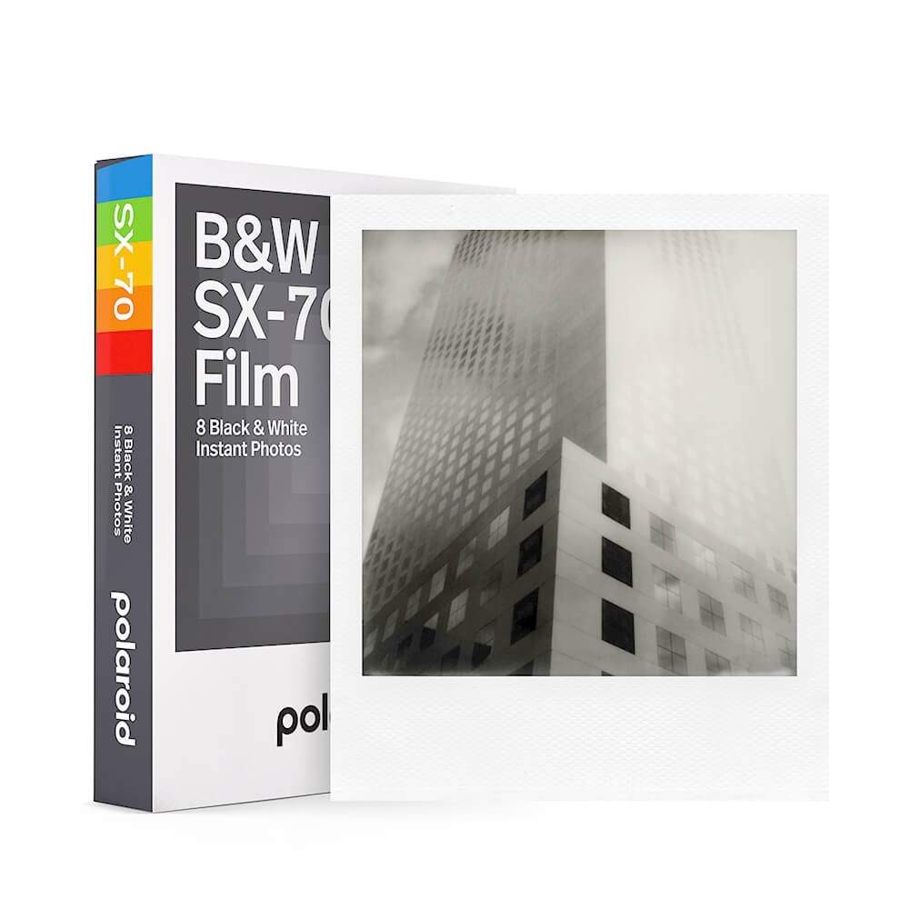 POLAROID B&W Film til SX-70 White Frame
