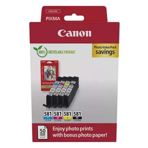 CANON Ink 2106C006 CLI-581 Monipakkaus + paperi