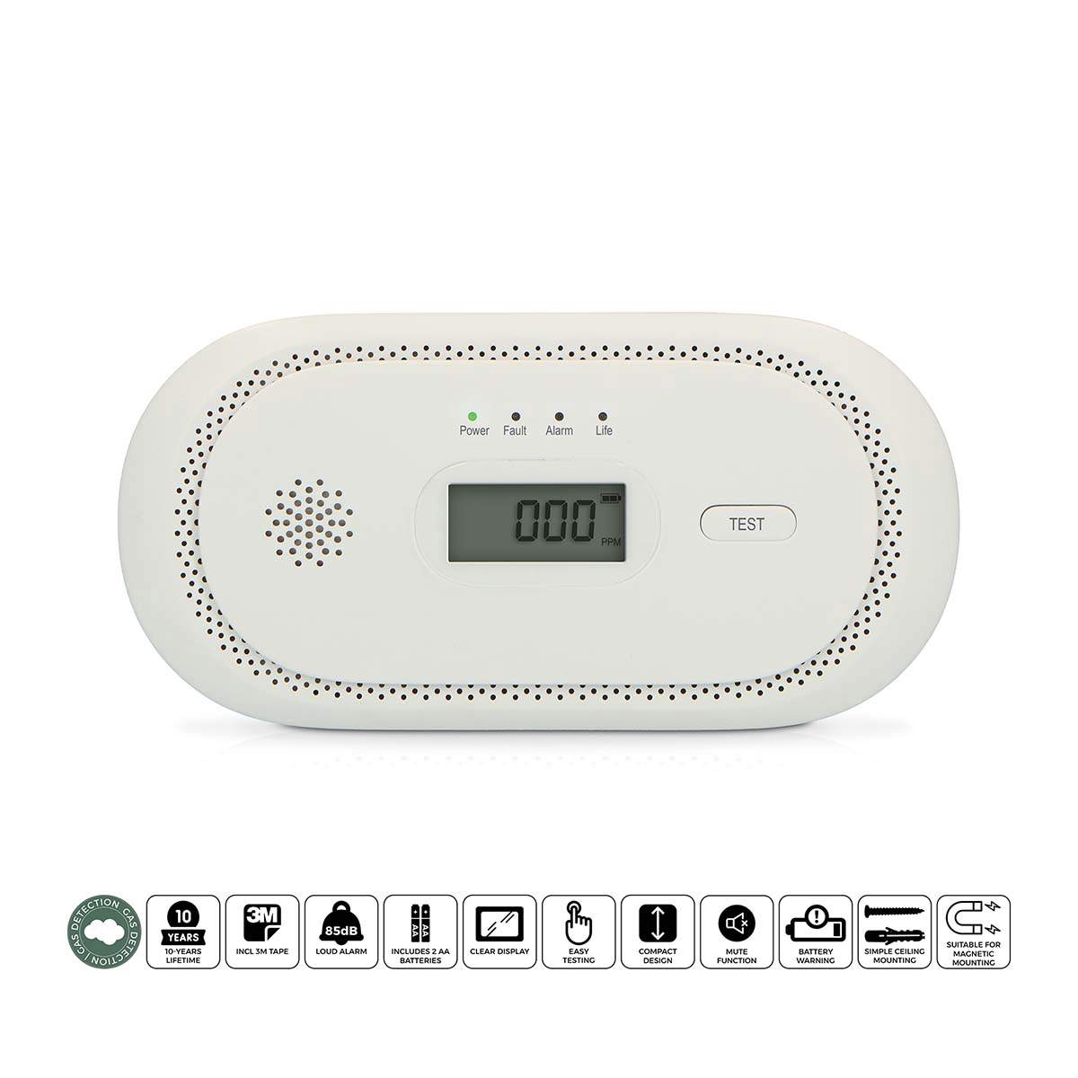 Kolmonoxidlarm, 10-årssensor, Display | Hem & Hobby | Pryloteket