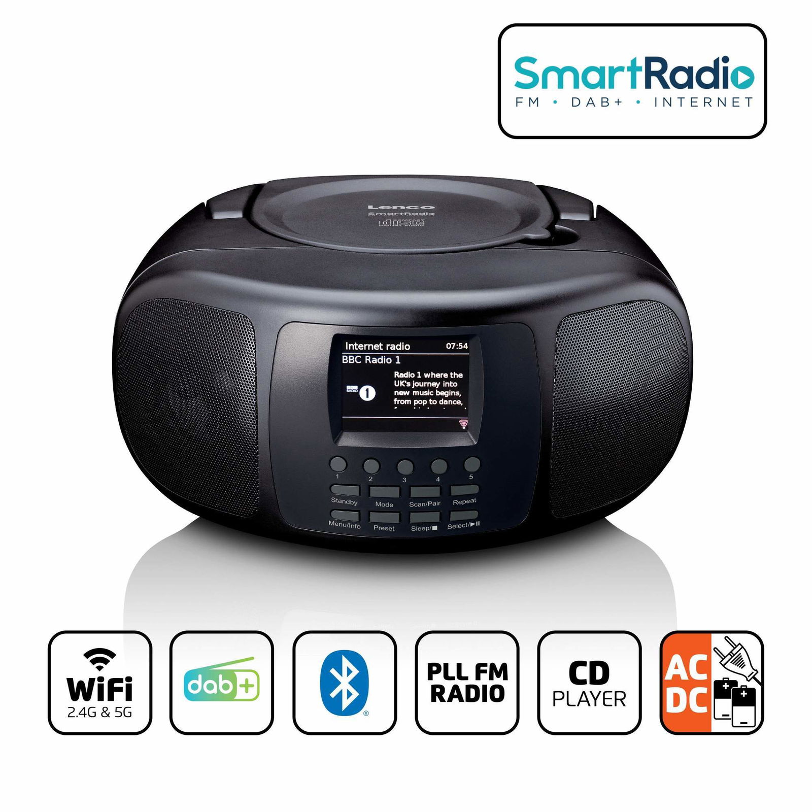 Bärbar internetradio med DAB+/FM, Bluetooth, CD-spelare | Hem & Hobby | Pryloteket