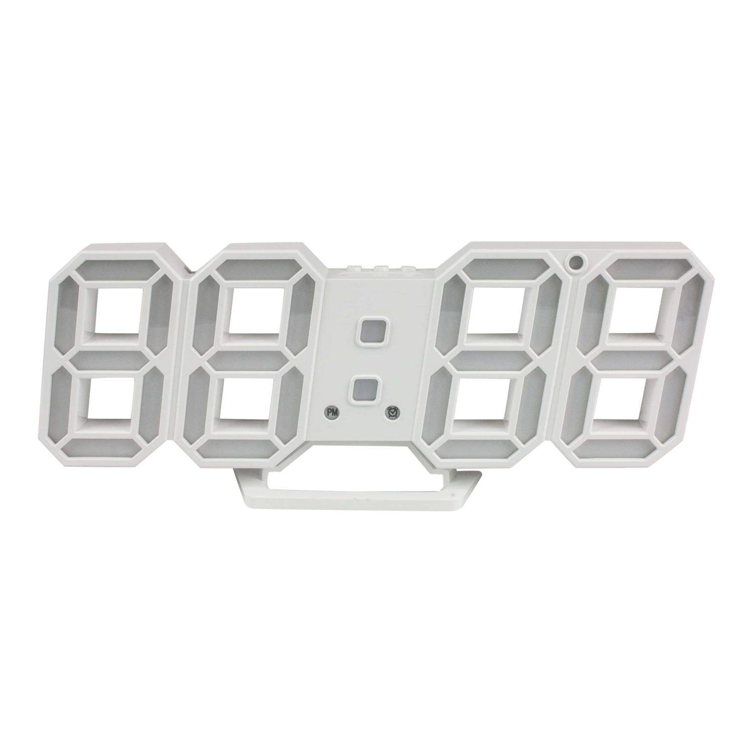 Digitalt 3D-Ur - Hvid