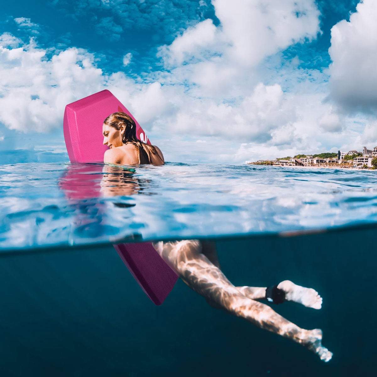 Letvægts bodyboard med EPS-kerne og XPE-overflade – lyserød