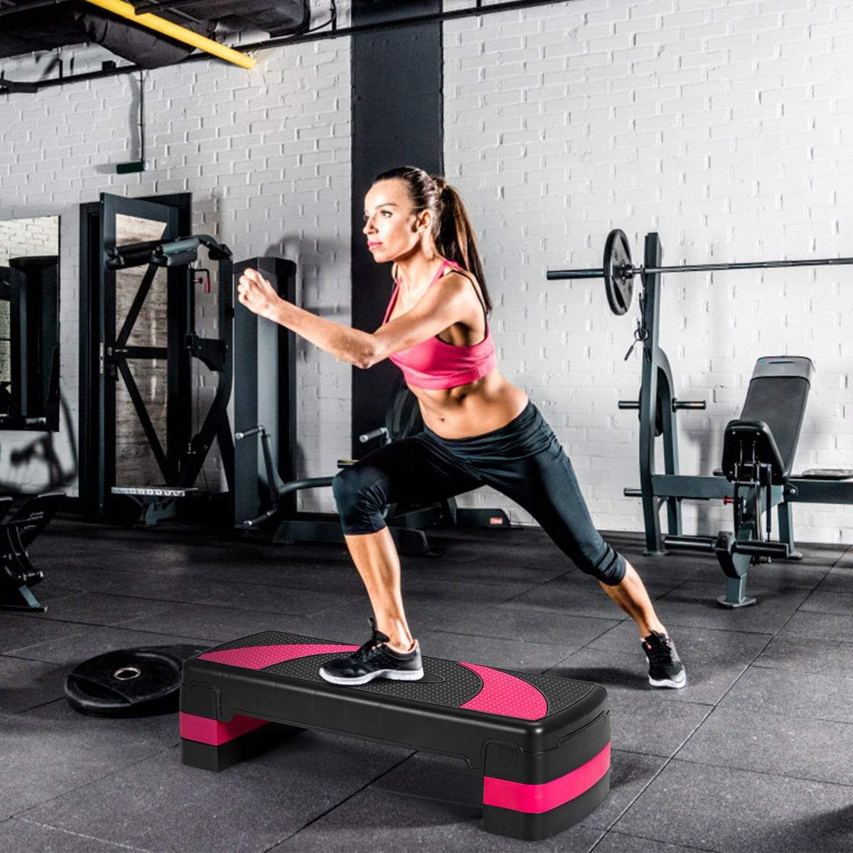 Justerbar aerob stepper – Skridsikker, 3 højder, 250 kg kapacitet