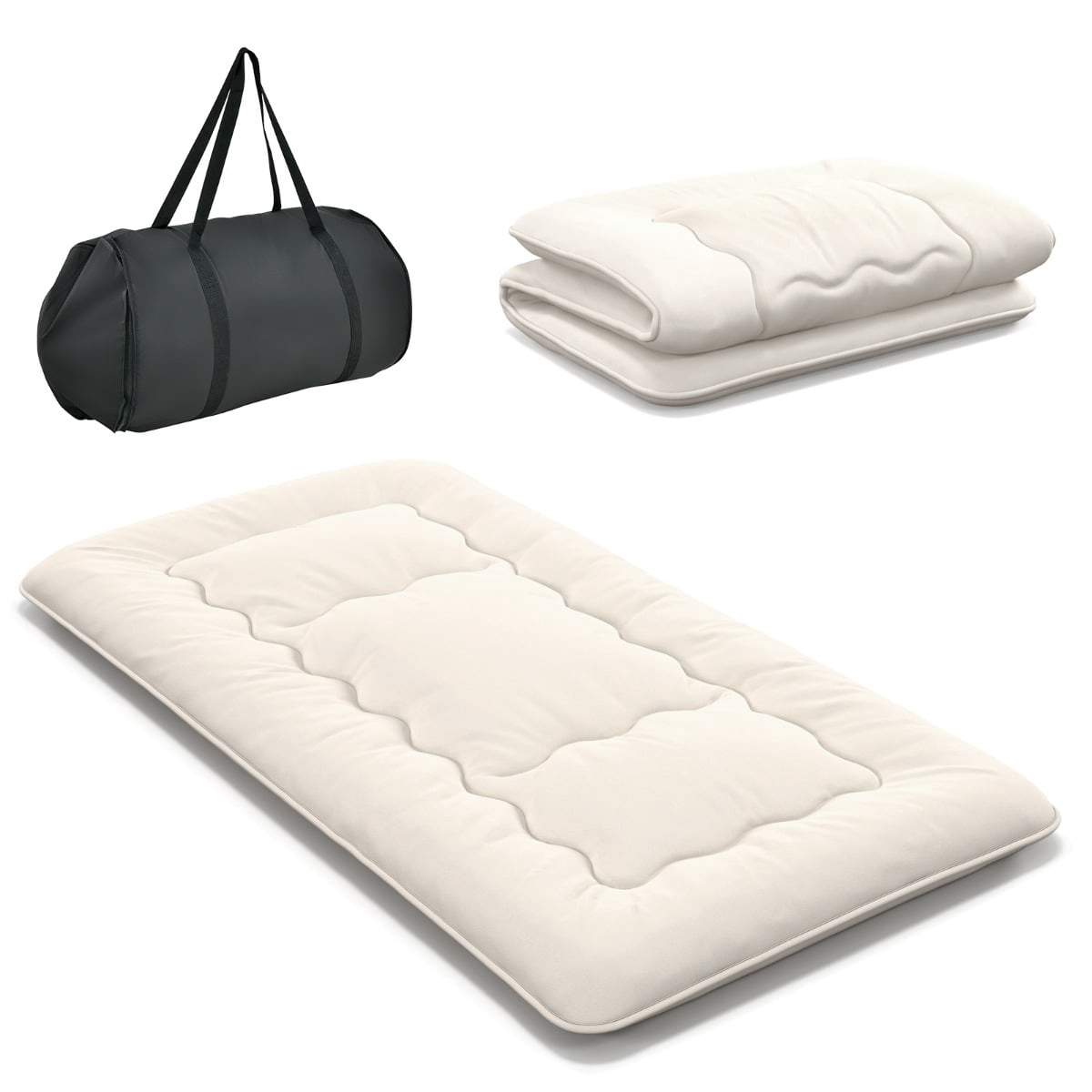 Japansk futonmadras – vaskbart betræk, 200x90x10 cm