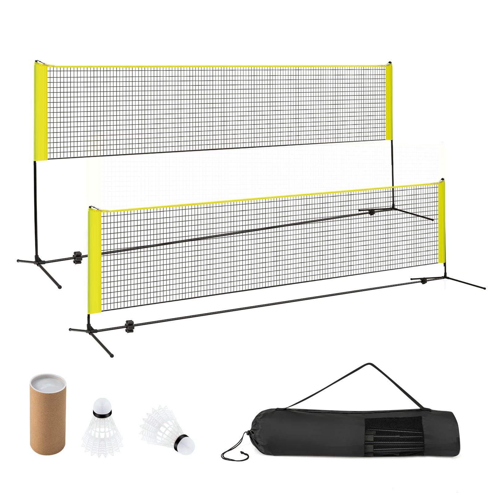 Justerbart badmintonnetsæt med stativ og bæretaske